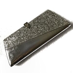 Vintage Silver Glitter Evening Clutch